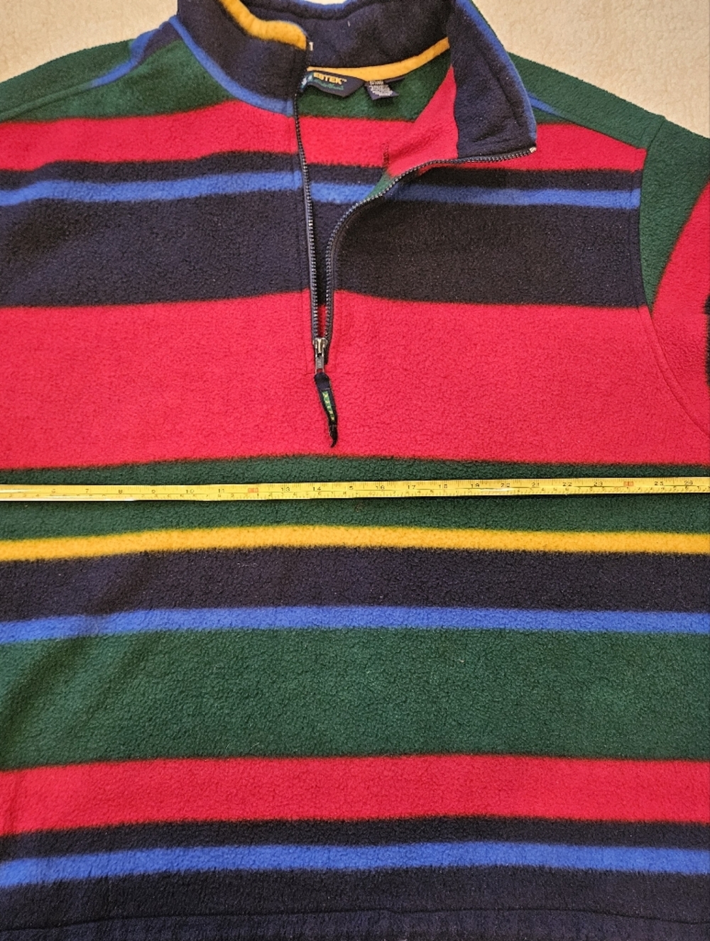 Vintage Ebtek Eddie Bauer Mens Pullover L Fleece Half Zip Striped XXXL - Picture 6 of 10